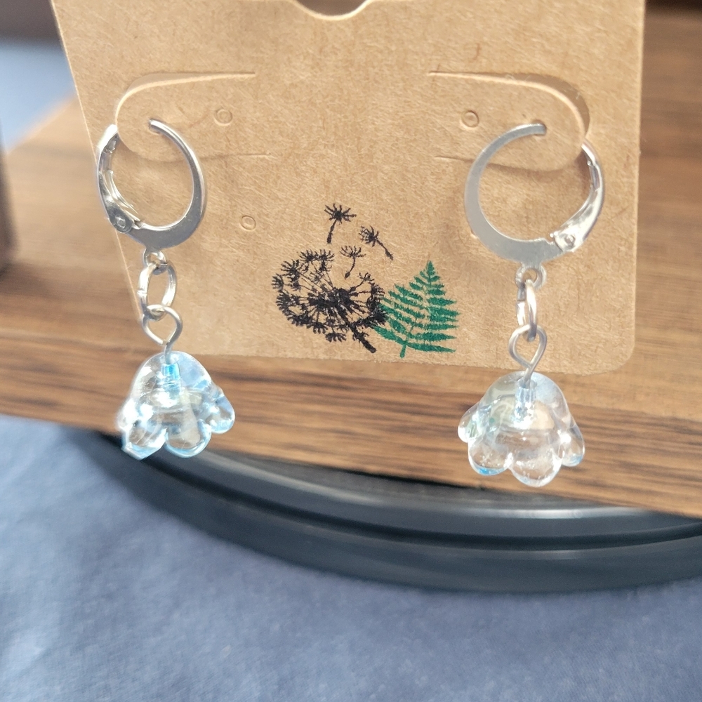 Silver/Blue Fairy & Cottage Core Earrings